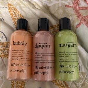 Philosophy Bubbly, Melon Daiquiri, and Senorita Margarita Body Wash Trio